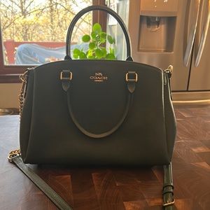 Dark green coach cross body